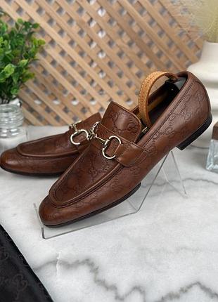 Gucci tom ford era loafers gg monogram мужские туфли лоферы кожа оригинал 41.5 eur
