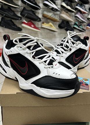 Чоловічі кросівки nike air monarch iv чорно-білі оригінал шкіряні класичні повсякденні спортивні для тренувань бу 45-45.5 р якісні легкі