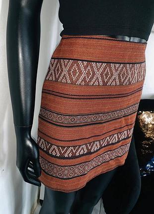 Юбка мини с этническим принтом new look uk 6 (xs)