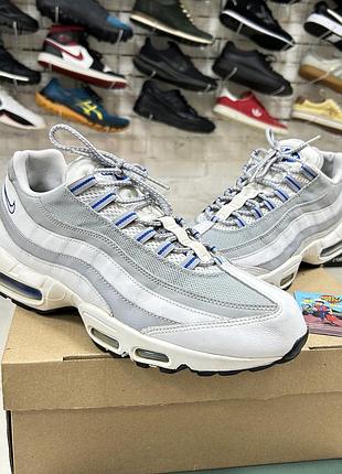 Чоловічі кросівки nike air max 95 essential спортивні для бігу тренувань залу шкіряні сітка білі світлі мʼякі оригінал повсякденні бу 45.5-46 р