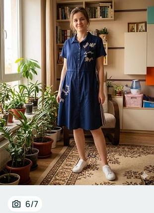 Чорна сукня-сорочка класична та сукня- сорочка з вишивкою.