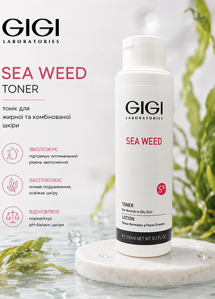 Gigi sea weed toner 🔺бесспиртовой тонер (тоник) для лица джига