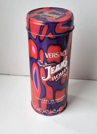 Жестяная винтажная банка от духов jeans woman versace