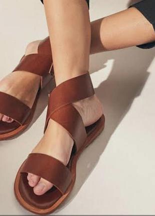 Шкіряні босоніжки zara 38+ подарунок