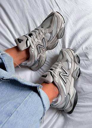 😍 жіночі кросівки new balance 9060 ‘white black metallic silver’