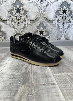 Жіночі кросівки, кроссовки nike cortez шкіряні чорні