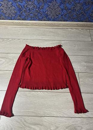 Топ на довгий рукав, червоного кольору
