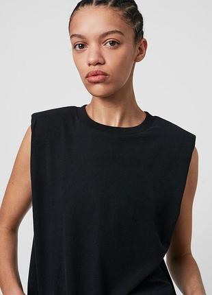 Бавовняна футболка zara з підплечниками топ zara майка