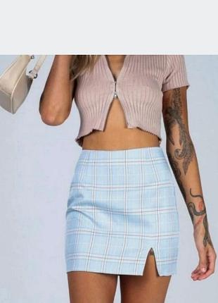 Короткая юбка с разрезом shein