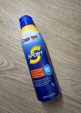 Сонцезахисний спрей coppertone sport spf 15, 156 г
