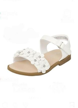 Нарядные белые босоножки бренда sandal сollection декорированы цветами uk 9 eur 27
