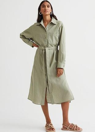 Лляна сукня сорочка h&m