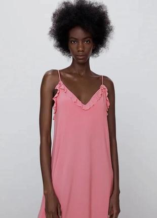 Довга сукня zara на бретельках