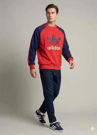 Вінтажний світшот adidas originals trefoil vintage 1999 big logo (l) рідкісний колір