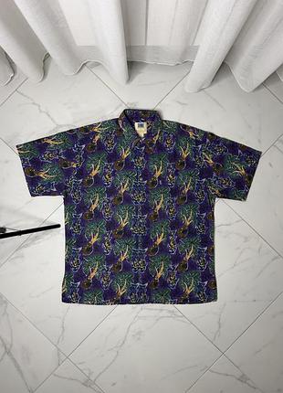 Вінтажна гавайська сорочка kahala avi collection (made in hawaii) 100% бавовна, розмір l