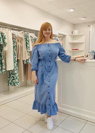 Сукня від must have з тенселю (р. 36) / блакитна літня сукня