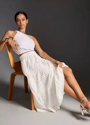 Розкішна біла спідниця з прошви anthropologie