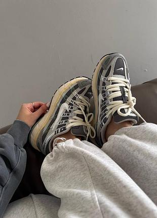 Жіночі кросівки nike p-6000 | grey / green premium