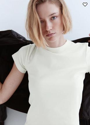 Футболка хлопковая h&amp;m белая оверсайз