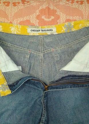 Джинсові бриджі checker trousers2 фото