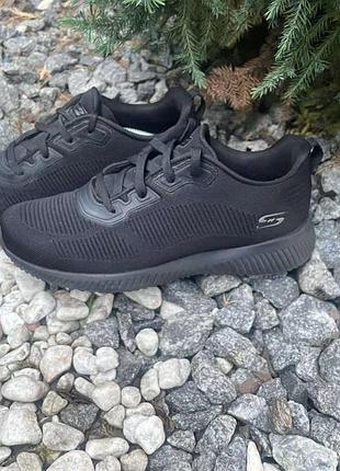 Кроссовки женские skechers bobs sport squad tough talk 39 (25,5см) черные!