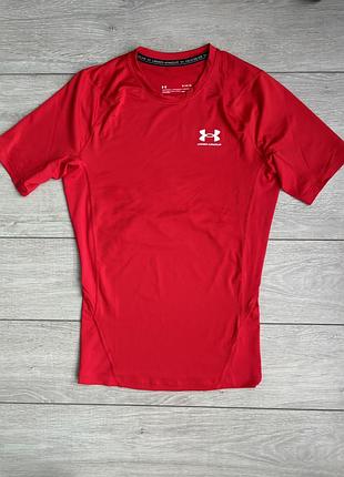 Компрессионная футболка андер армор under armour heatgear compression size m размер спортивная джерси майка рашгард красный цвет оригинал