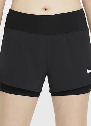Nike eclipse 2-in-1 running shorts black оригінальні спортивні шорти р.44