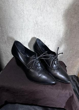 Jil sander 🔥🔥туфли кожаные танкетка