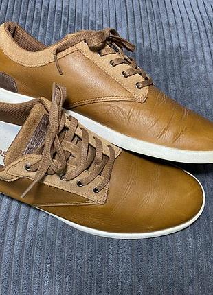 Оригінальні шкіряні туфлі кросівки lacoste gilford розм. 42.5 (27.5 см) / чоловічі шкіряні кеди лакост руді
