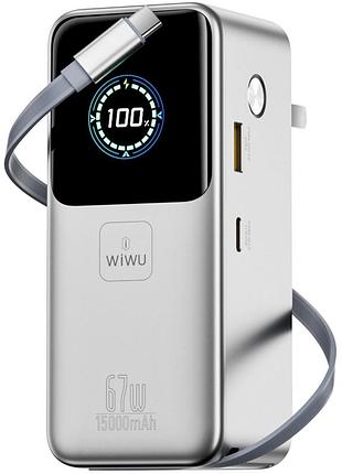 Повербанк wiwu pm501 power mega pd67w with cable power bank 15000 mah