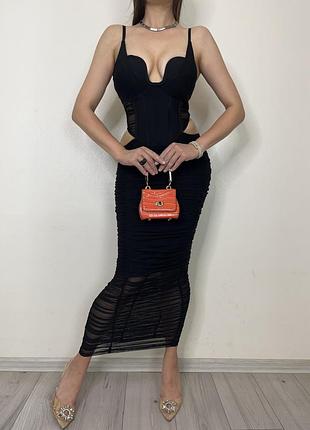 Распродажа платье prettylittlething миди/макси корсетная бандажная имитация комплекта