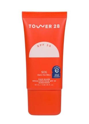 Сонцезахисний крем tower 28 beauty sos faceguard spf30 travel size 20ml