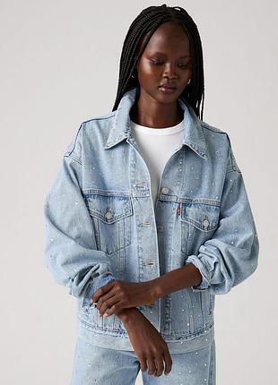 Оригінал levi's джинсова вітровка зі стразами