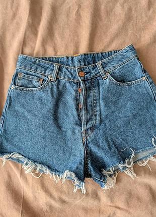 Джинсові шорти h&m vintage shorts з високою посадкою (high waist), р. s (36)