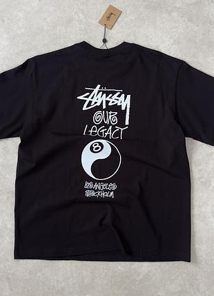 Футболка stussy x our legacy work shop 8 ball yin yang pigment dyed tee