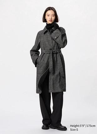 Твидовое пальто uniqlo
