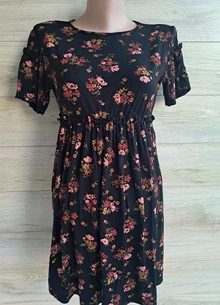 Трикотажное платье boohoo платте цветочный принт s