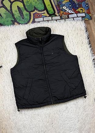 Оригинальная пуховая жилетка жилет пуховик куртка tommy hilfiger th двухсторонняя