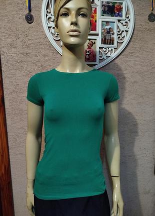 Изумрудная футболка primark stretch crew xs-s 7942 д