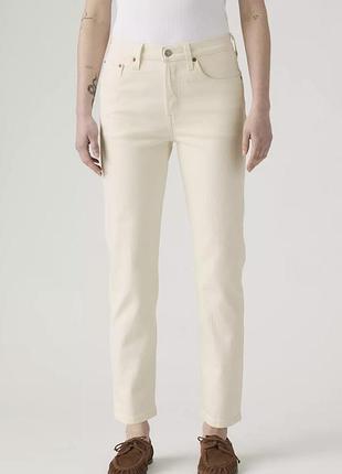 Джинси levi's 501 original молочні w26 l30 100% бавовна