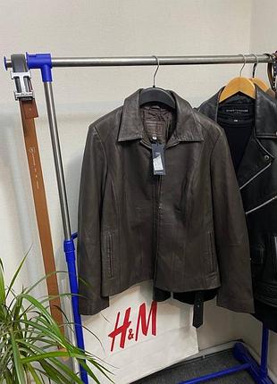Шкіряна куртка m&s blue harbour marks & spencer куртка бомбер натуральна