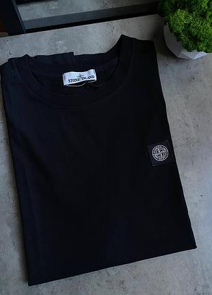 Чоловіча футболка stone island patch program чорна