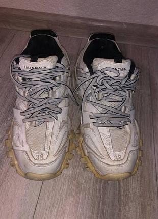 Кроссовки повседневные белые balenciaga track 25.5см стелька(38 р.)