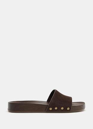 Шльопанці zara замша
