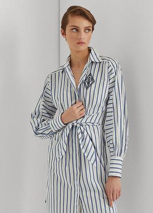 Ralph lauren плаття сукня платье рубашка в полоску с вышитым лого