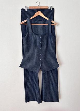 Сірий костюм zara, жилет штани, l
