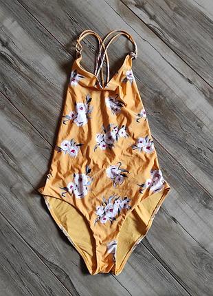 Яскравий суцільний купальник topshop у квітковий принт, розмір s (uk 8 / eur 36)