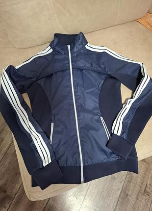 Спортивная кофта женская adidas темно синяя размер s