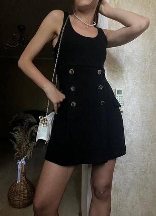 Твідовий сарафан із ґудзиками від zara