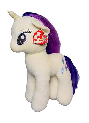 Оригінальна велика м'яка іграшка ty beanie buddies поні раріті my little pony rarity 40 см